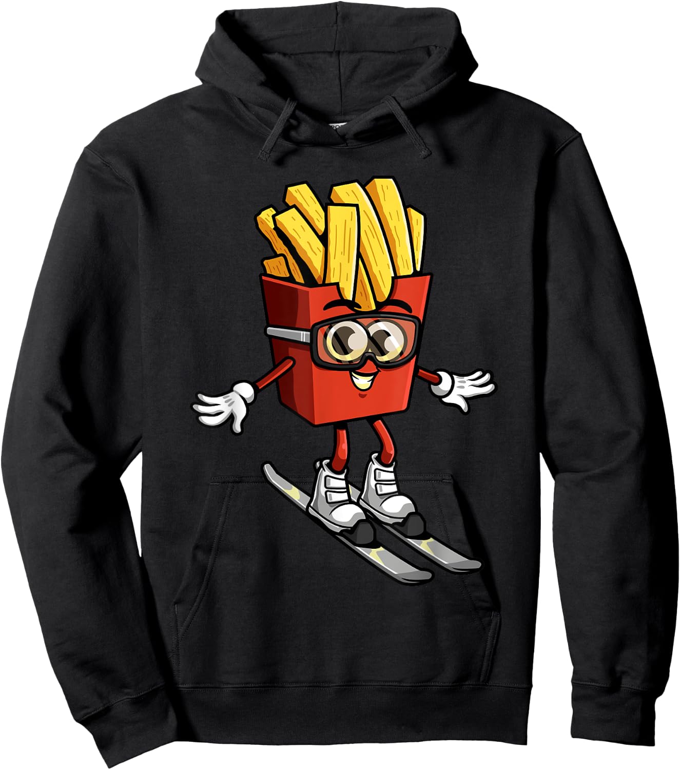 Funny French Fry Ski Potato Fries Skiing Instructor Outfit Hoodie - Hoodie | Black