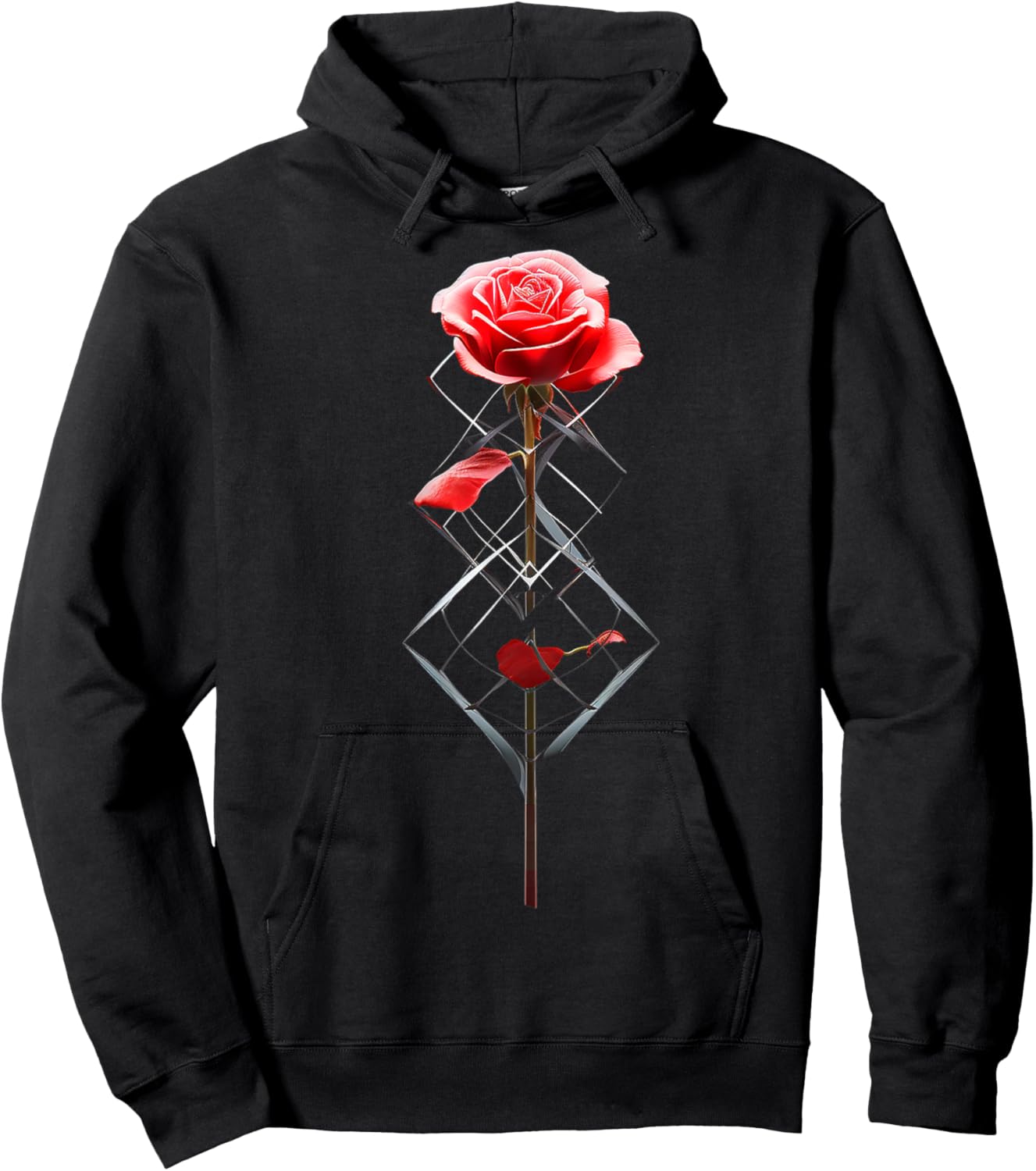 Rose Nature Artwork DNA Art Graphic Rose Hoodie - Hoodie | Black