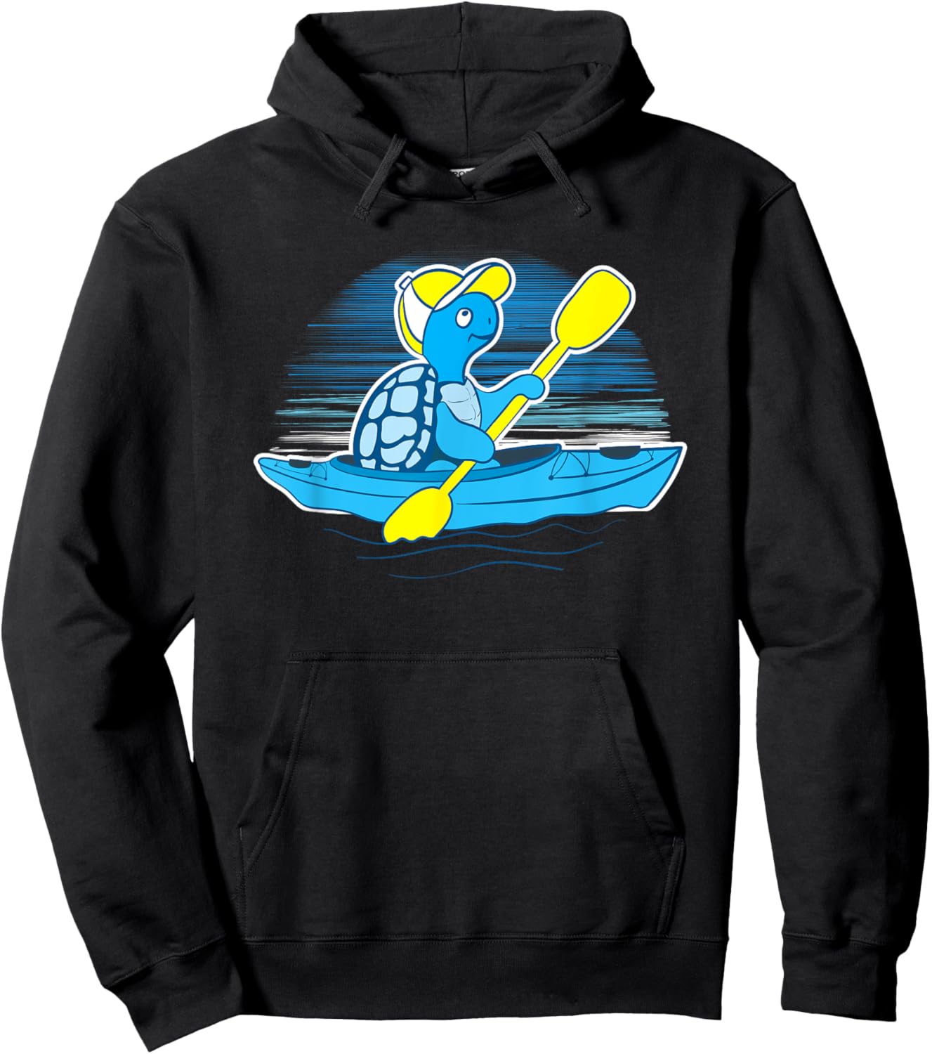 Tortoise Kayaker Kayaking Graphic Turtle Kayak Hoodie - Hoodie | Black