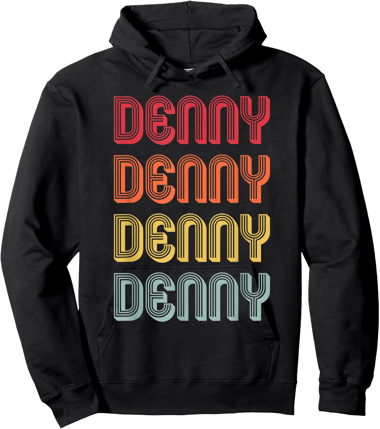 DENNY Gift Surname Funny Retro Vintage 80s Birthday Reunion Hoodie - Hoodie | Black