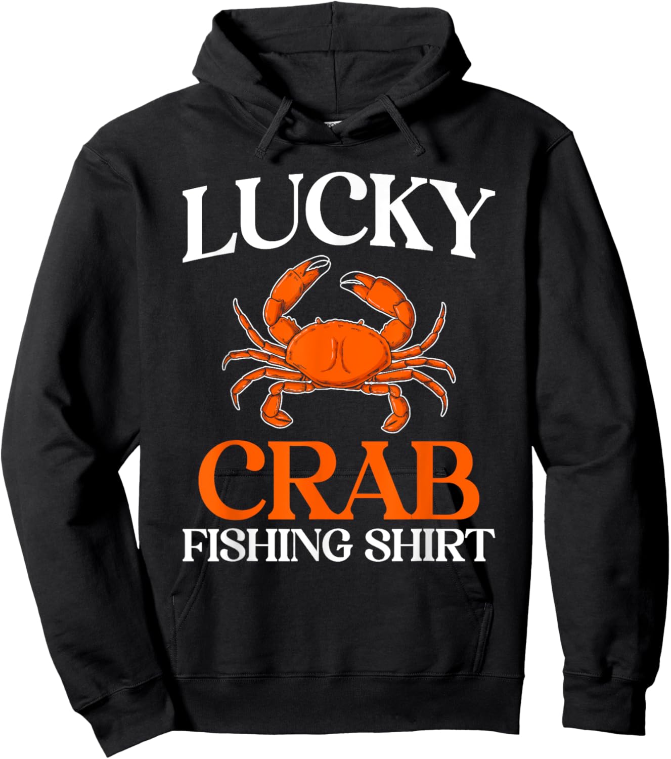 Lucky Crab Fishing Funny Crabbing Crabs Lover Graphic Hoodie - Hoodie | Black