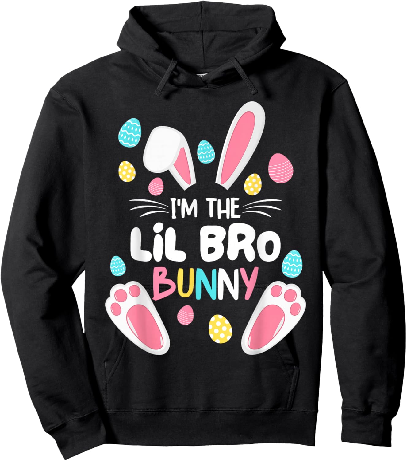 I'm The Brother Bunny Lil Bro Matching Family Easter 2025 Hoodie - Hoodie | Black