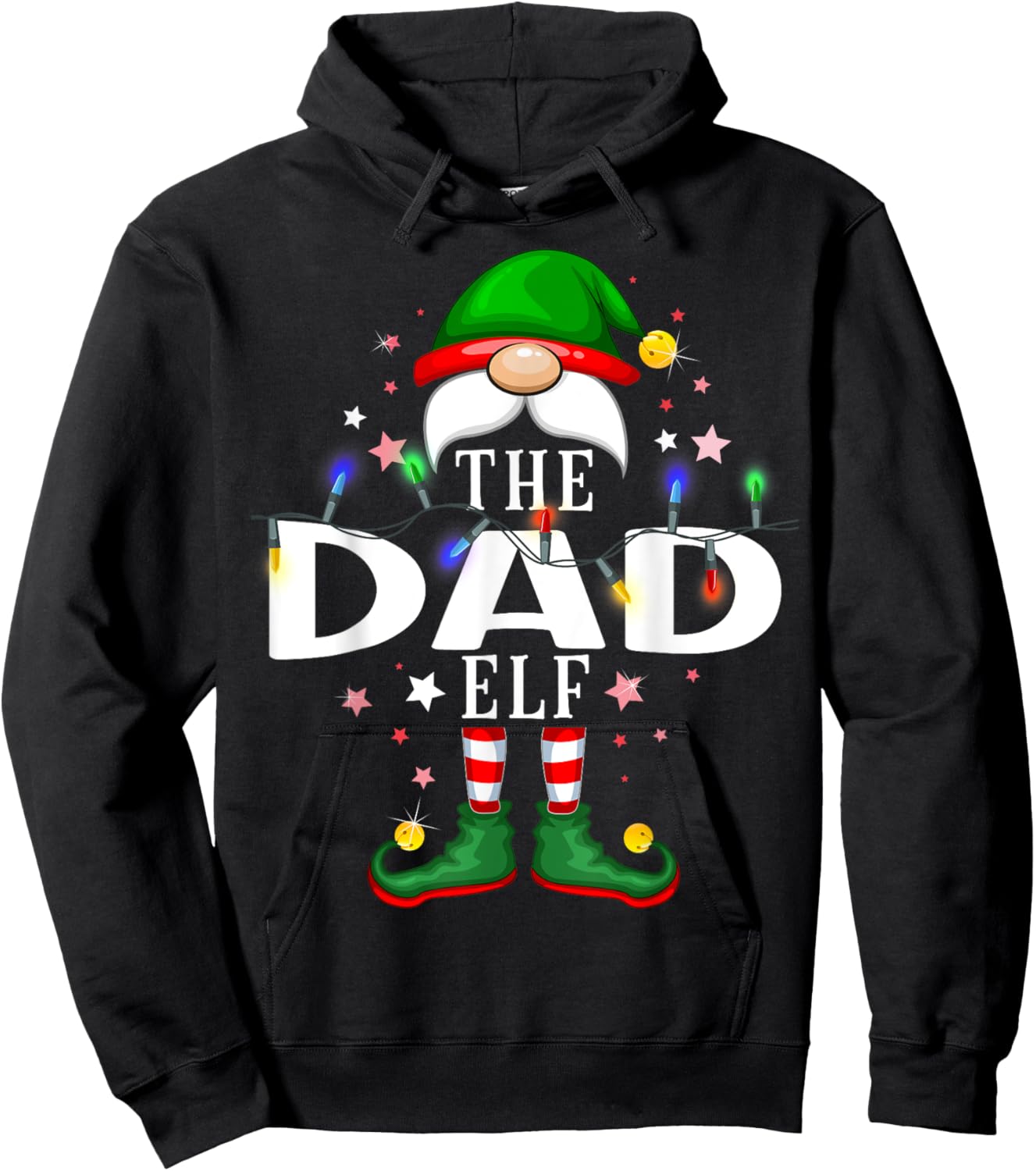 The Dad Elf Christmas Family Pajama Party Hoodie - Hoodie | Black