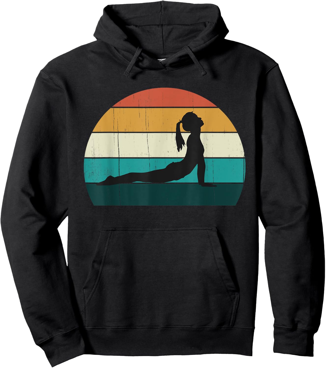 Retro Yoga Pose: Vintage Mind Meditation / Body Workout Gift Hoodie - Hoodie | Black