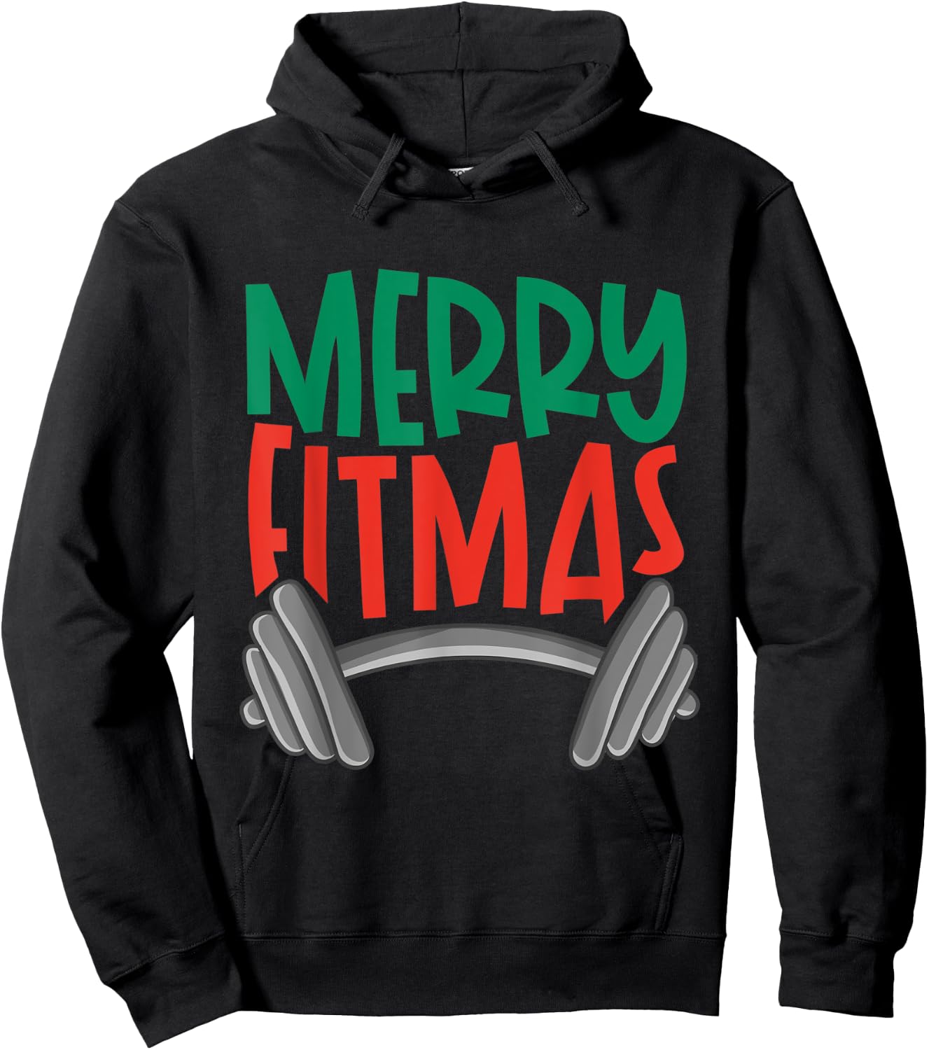 Funny Merry Fitmas Merry Christmas Fitness Nut Gift Hoodie - Hoodie | Black