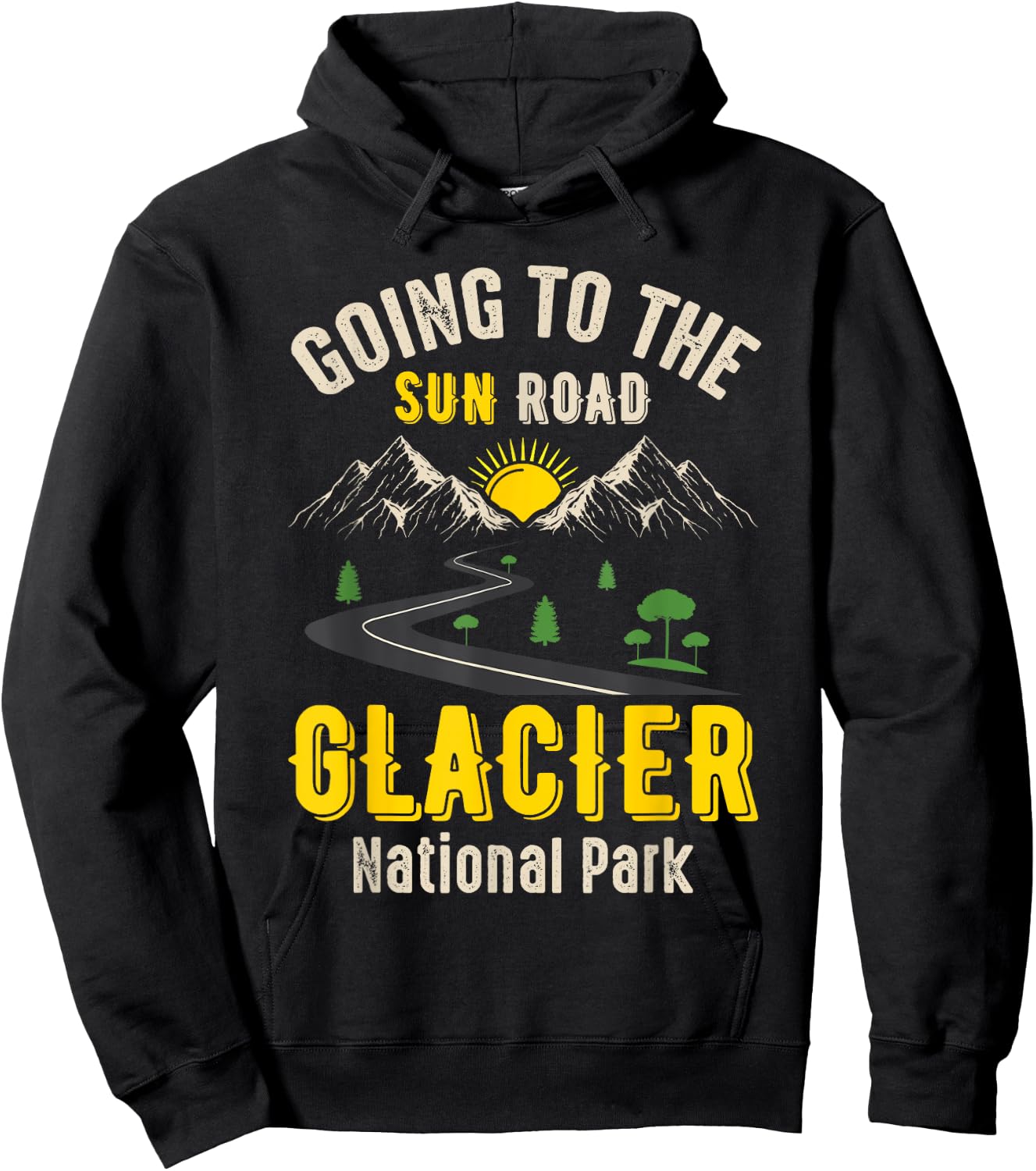 Going To The Sun Road Glacier National Park Montana Gift Hoodie - Hoodie | Black