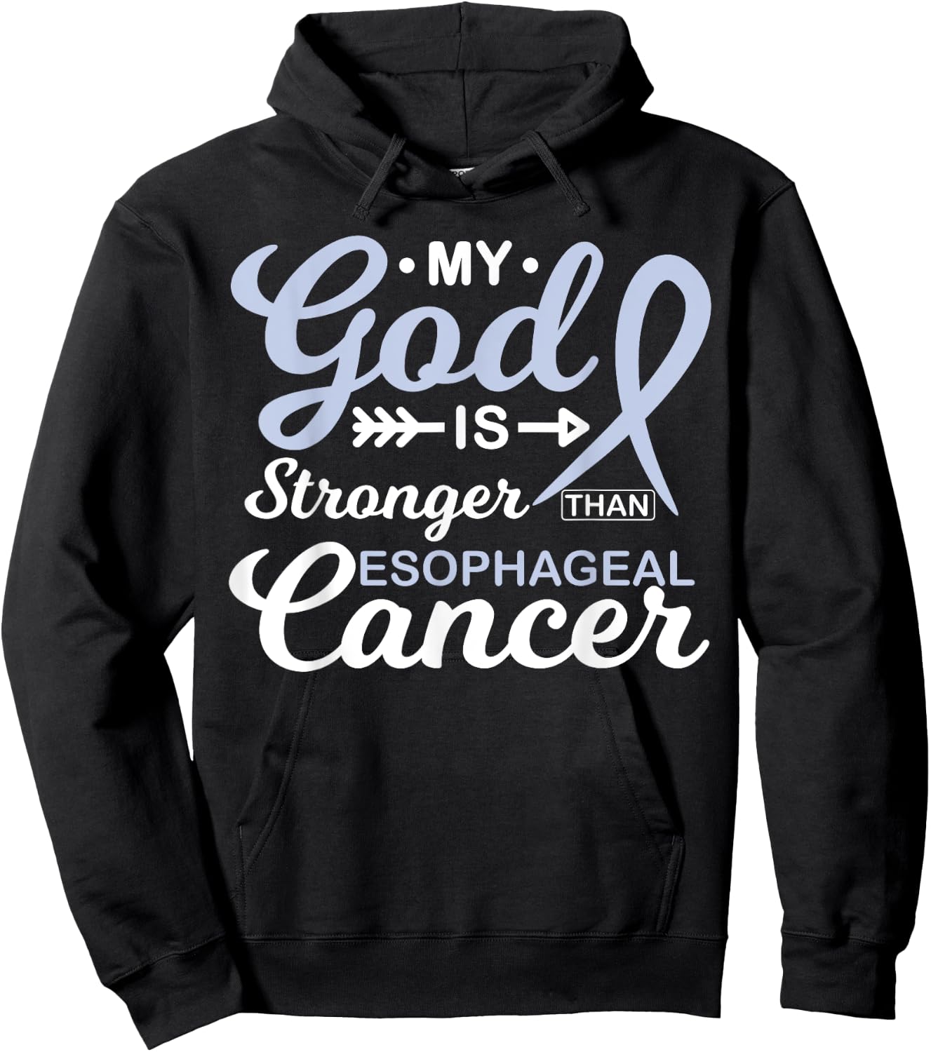 My God is Stronger Than Esophageal Cancer Awareness Warrior Hoodie - Hoodie | Black