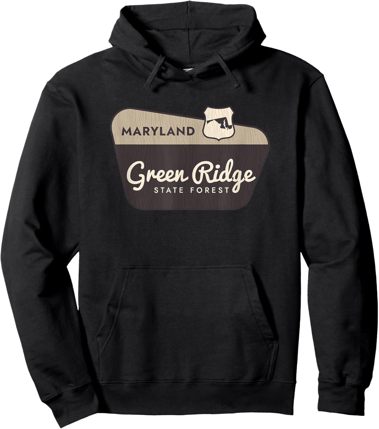 Green Ridge State Forest Maryland Welcome Sign Vacation Hoodie - Hoodie | Black