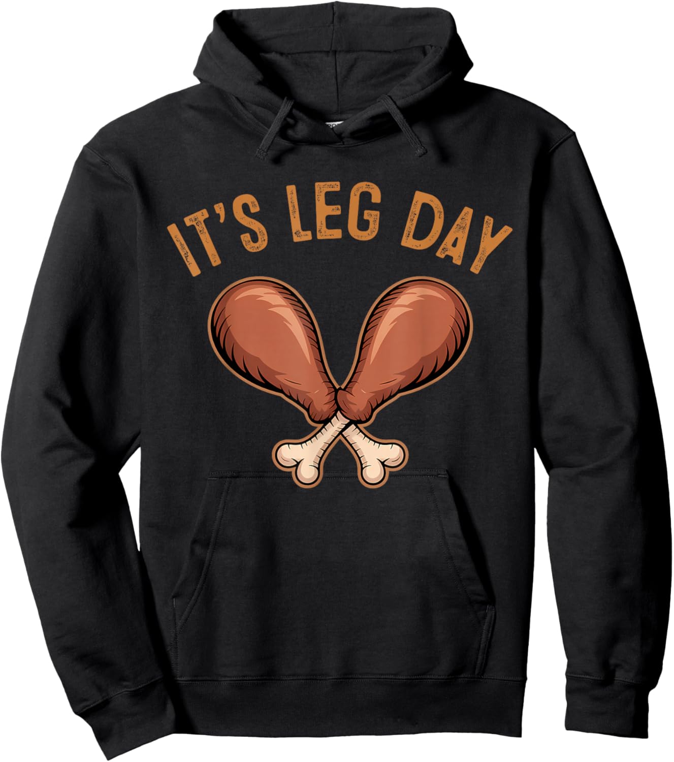 Funny Leg Day Chicken Drumstick Fitness Funny Thanksgiving Hoodie - Hoodie | Black