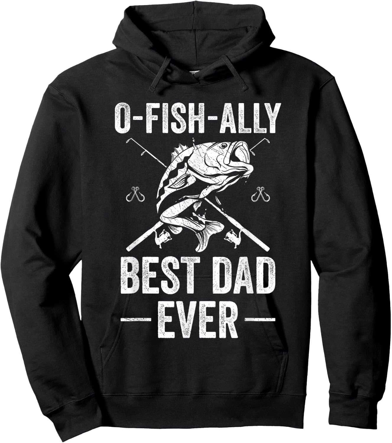 Funny Dad Fishing Fathers Day Ofishally Best Dad Ever Hoodie - Hoodie | Black