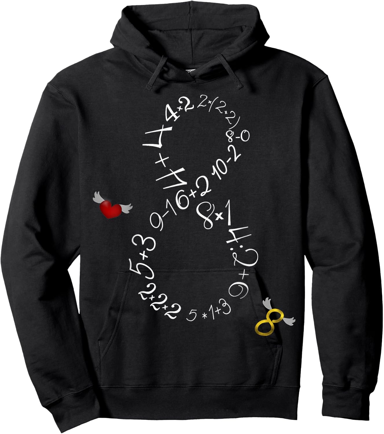 8 - Funny Math 8 Year Old Vintage 2017 8th Birthday Gift Hoodie - Hoodie | Black