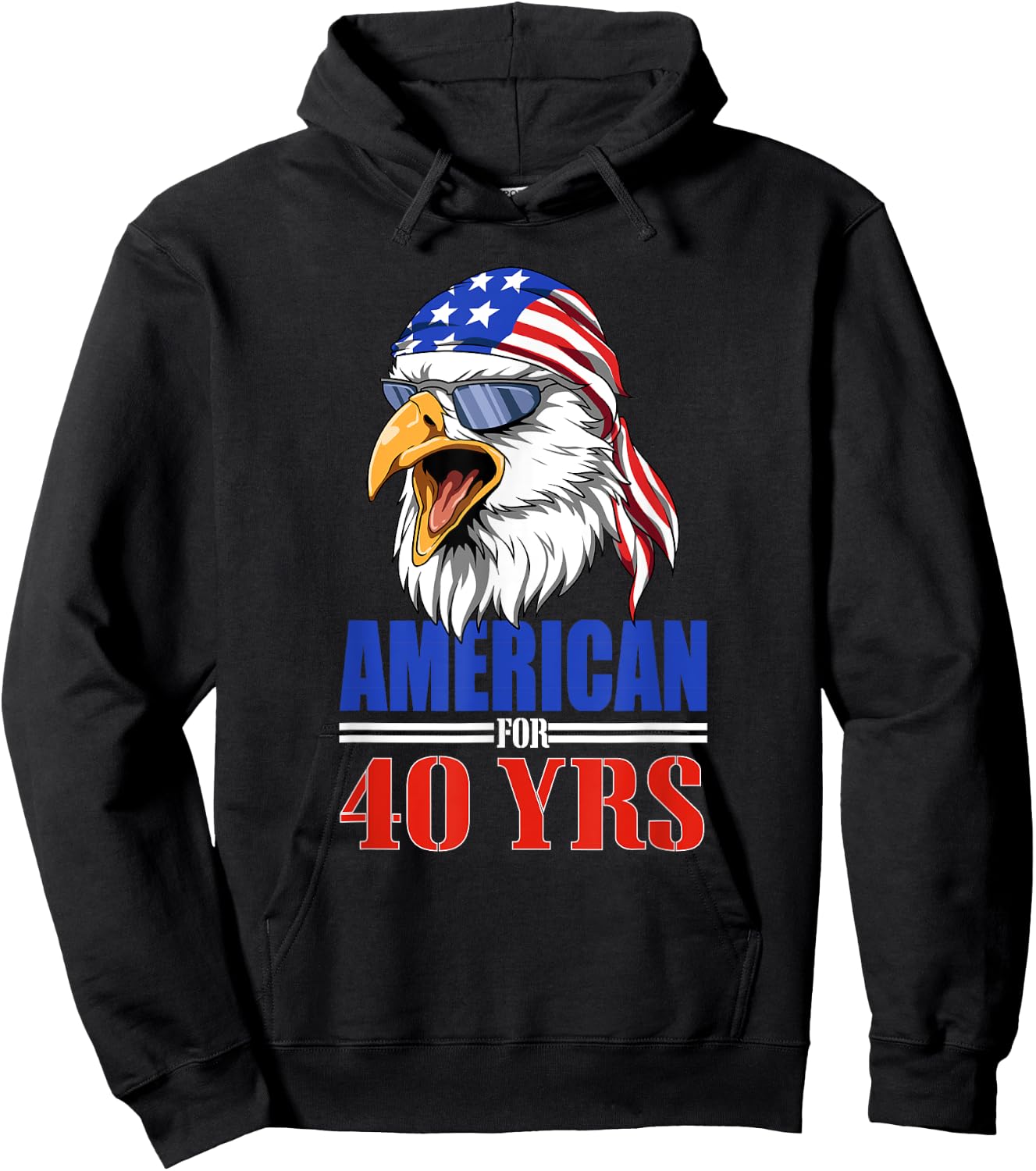 Funny 40th Birthday - USA Eagle Patriotic Gift Men Hoodie - Hoodie | Black