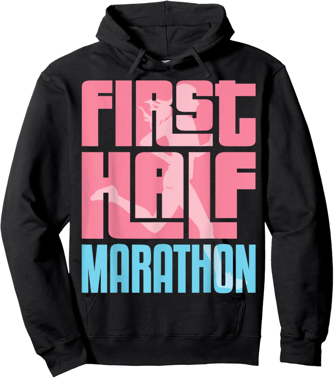 First Half Marathon HM For Running Girl Women Runner Hoodie - Hoodie | Black