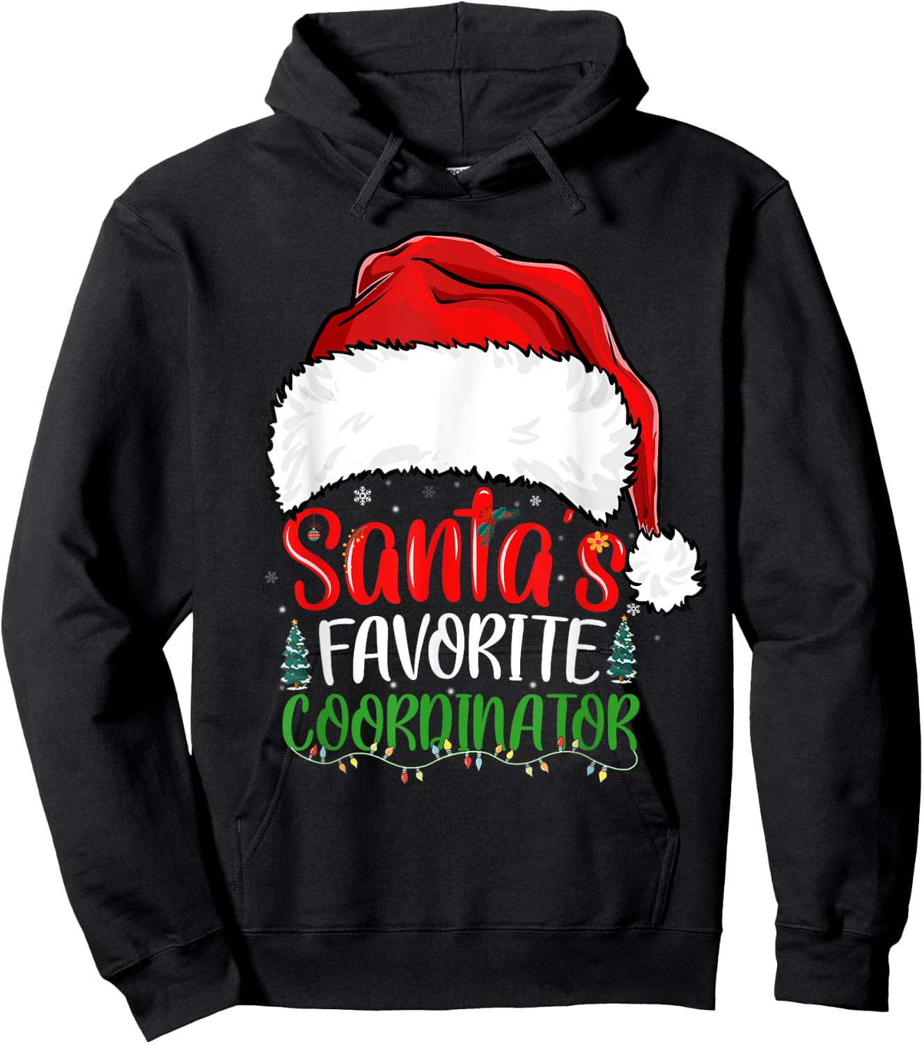 Santa's Favorite Coordinator Funny Christmas Coordinator Hoodie - Hoodie | Black