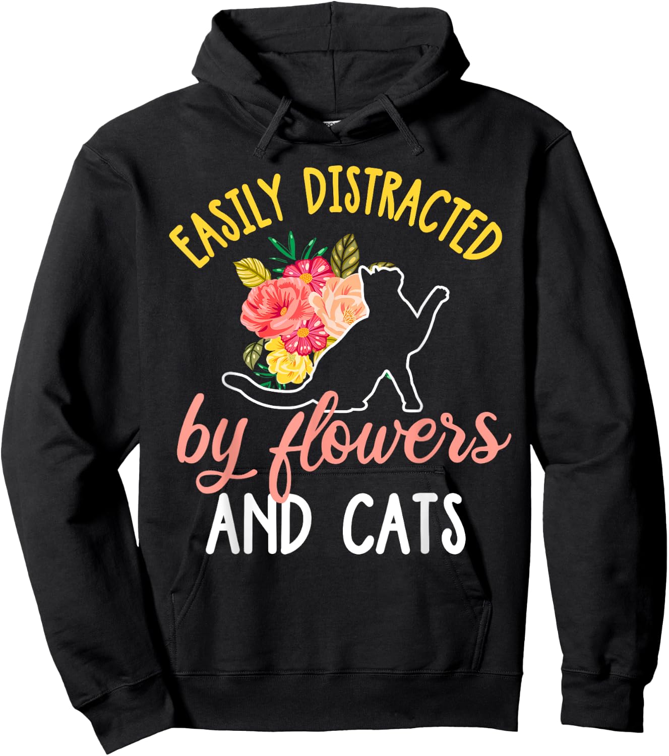 Florist Cat Shirt Funny Floral Designer Cat Lover Gift Hoodie - Hoodie | Black