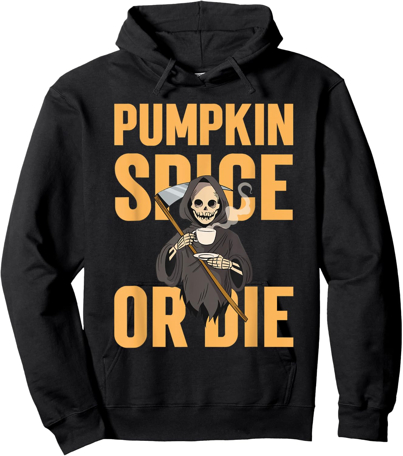 Pumpkin Spice Or Die Fall Coffee Lover Halloween Skeleton Hoodie - Hoodie | Black