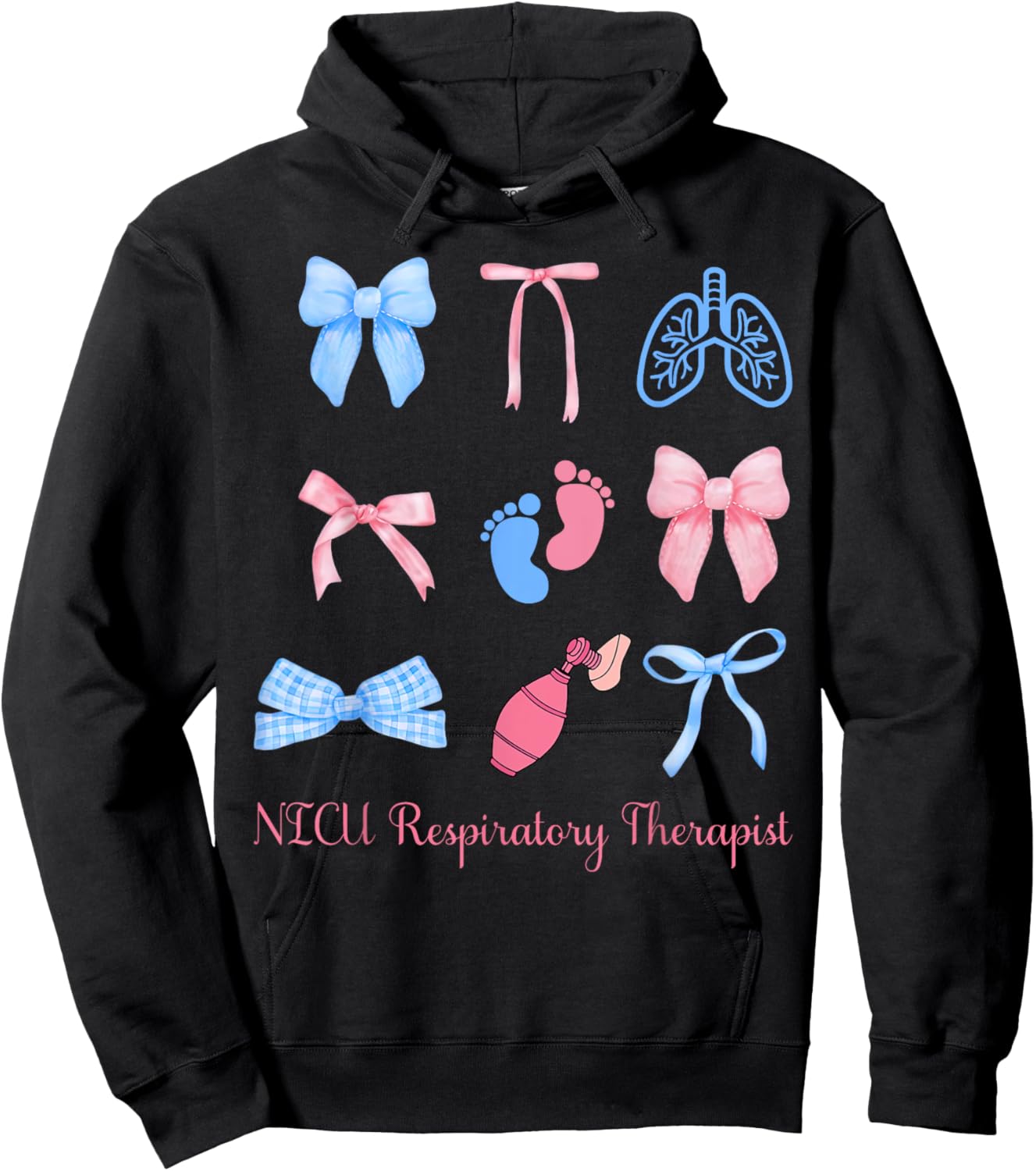Coquette NICU Respiratory Therapist Lung Squad Neonatal ICU Hoodie - Hoodie | Black