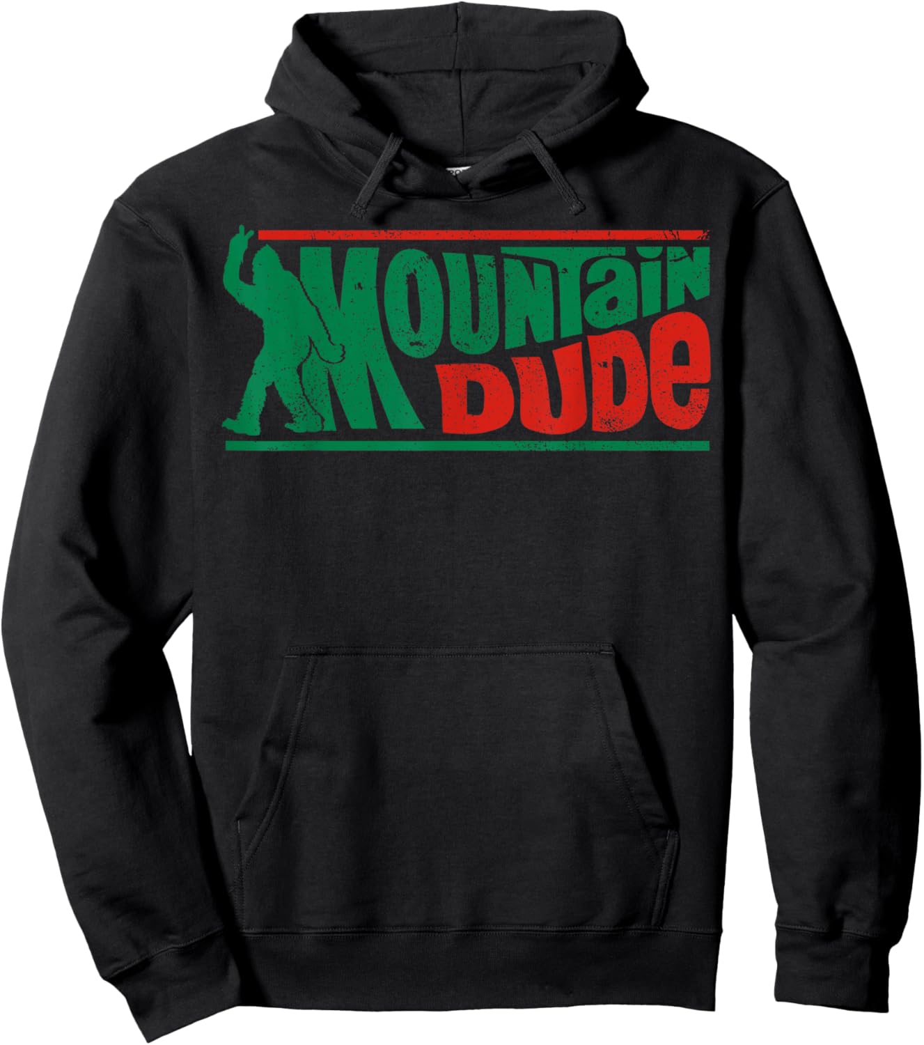 Mountain Dude Funny Bigfoot Sasquatch Rock On Hiking Hoodie - Hoodie | Black