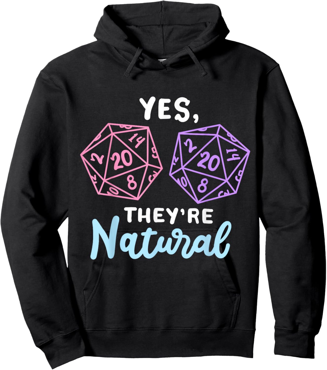 Yes They're Natural 20 D20 Würfel, lustiger RPG-Gamer Hoodie - Hoodie | Black