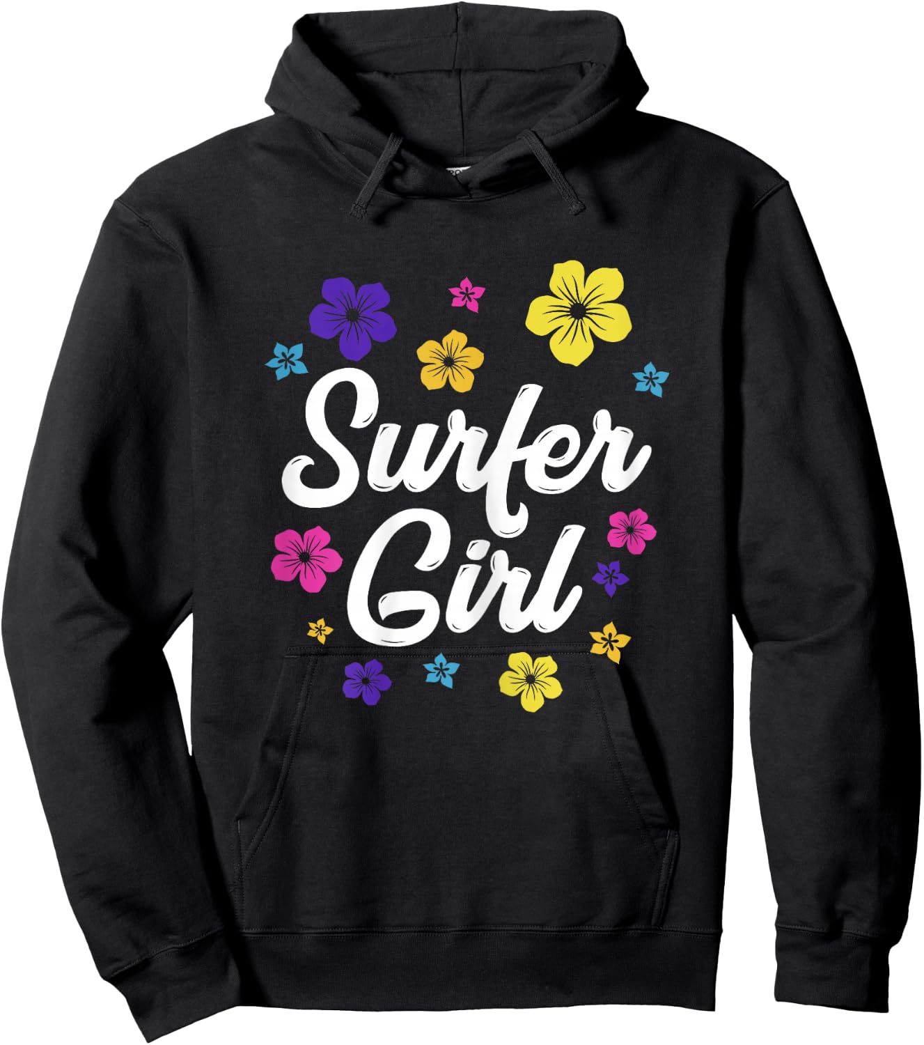 Surfer Girl Surf Retro Vintage Surf Gift Women Surfing Hoodie - Hoodie | Black