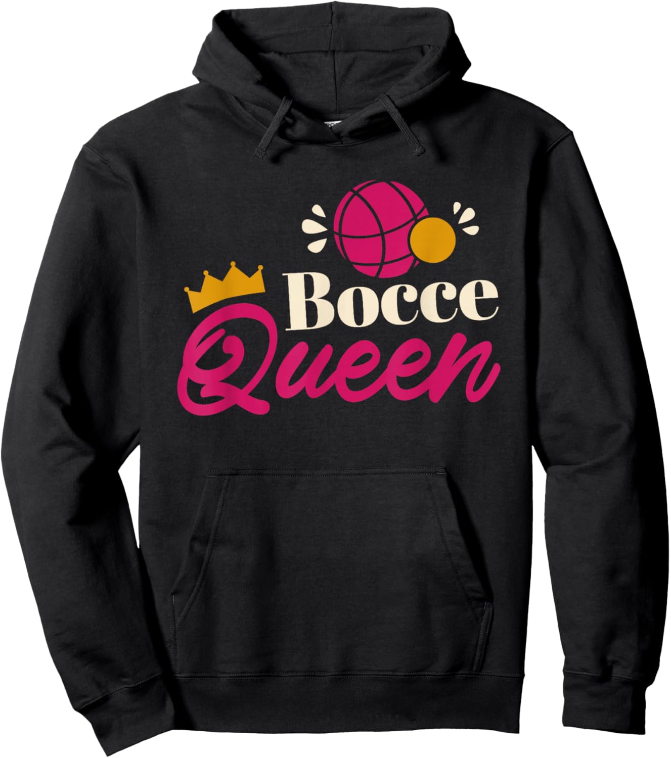 Women Bocce Ball Player, Italian Bocce Queen Hoodie - Hoodie | Black