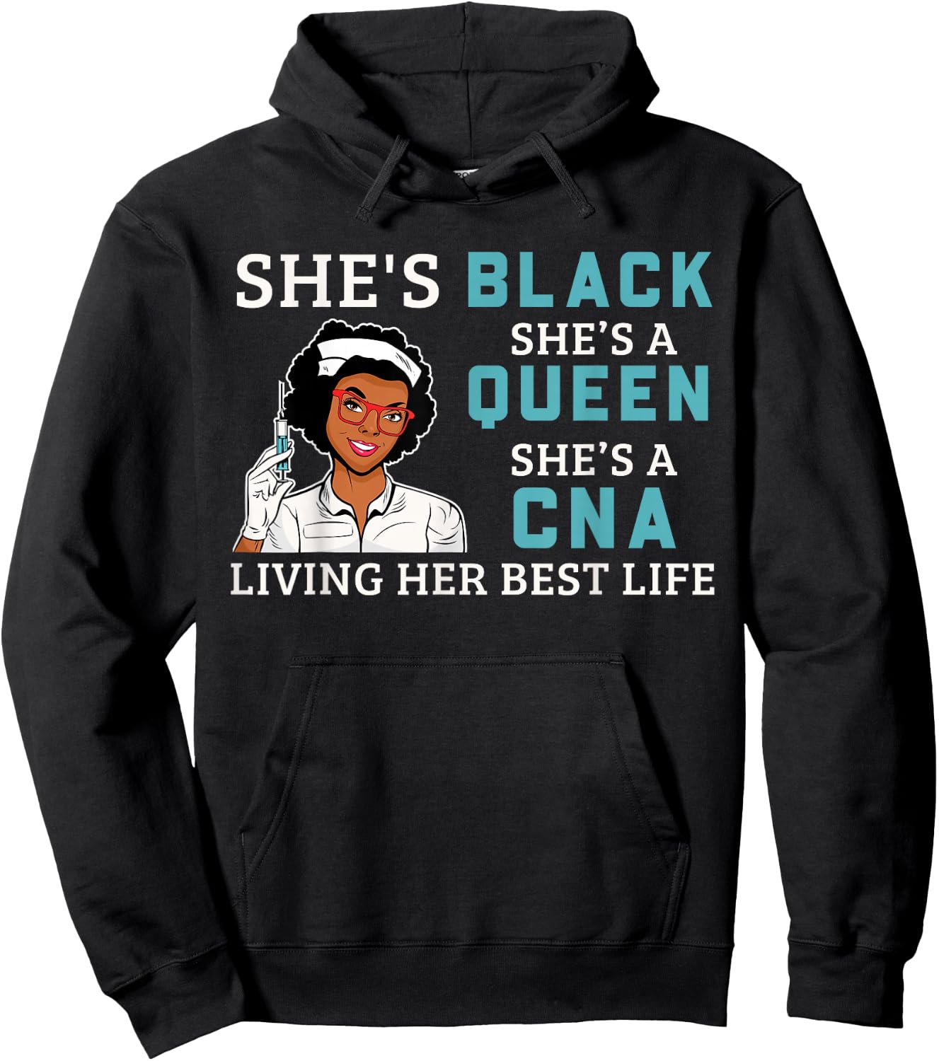 Black Cna Proud Afro Queen Women Hoodie - Hoodie | Black