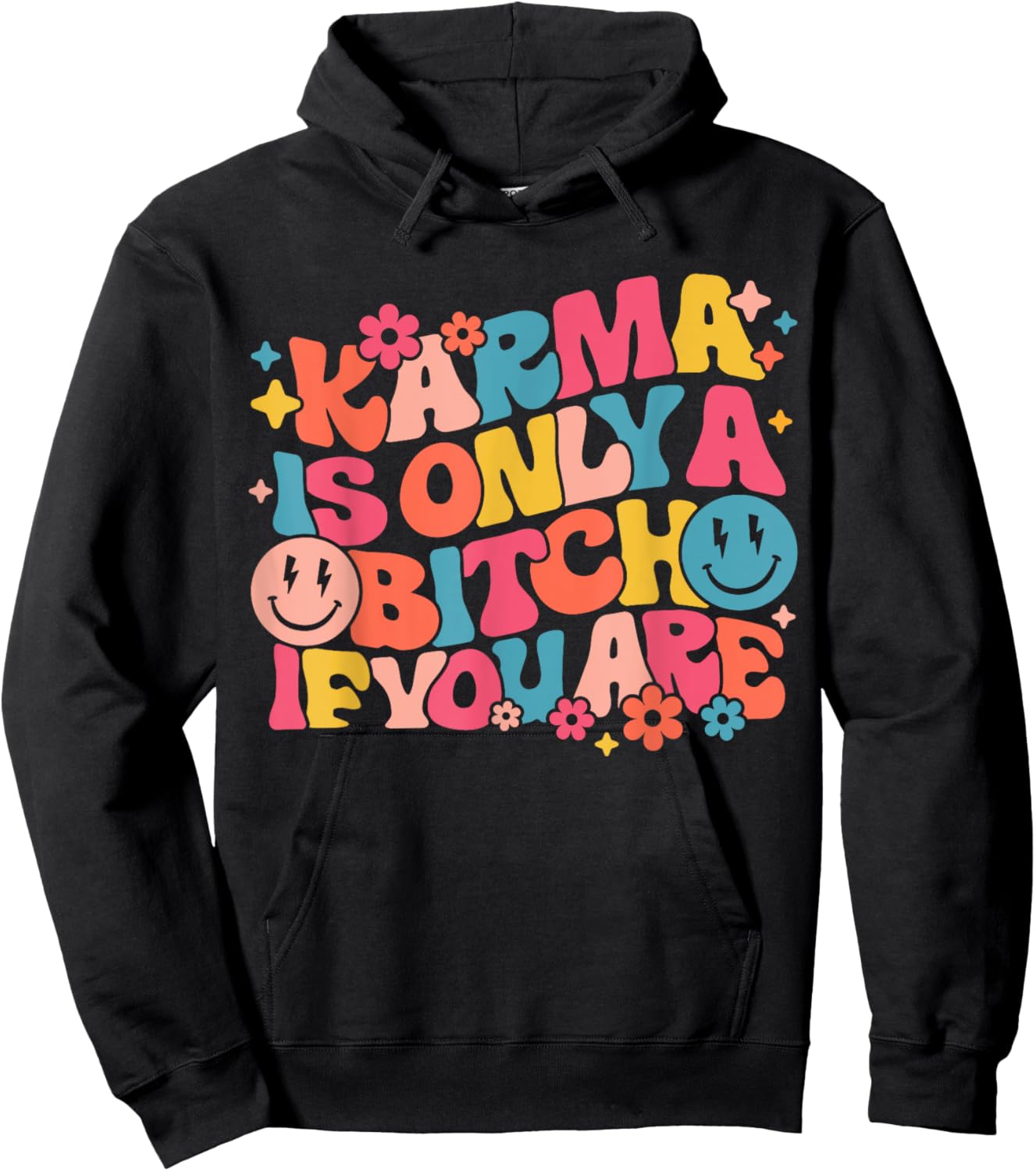 Karma Is Only A Bitch If You Are Trendy Leopard Preppy Hoodie - Hoodie | Black