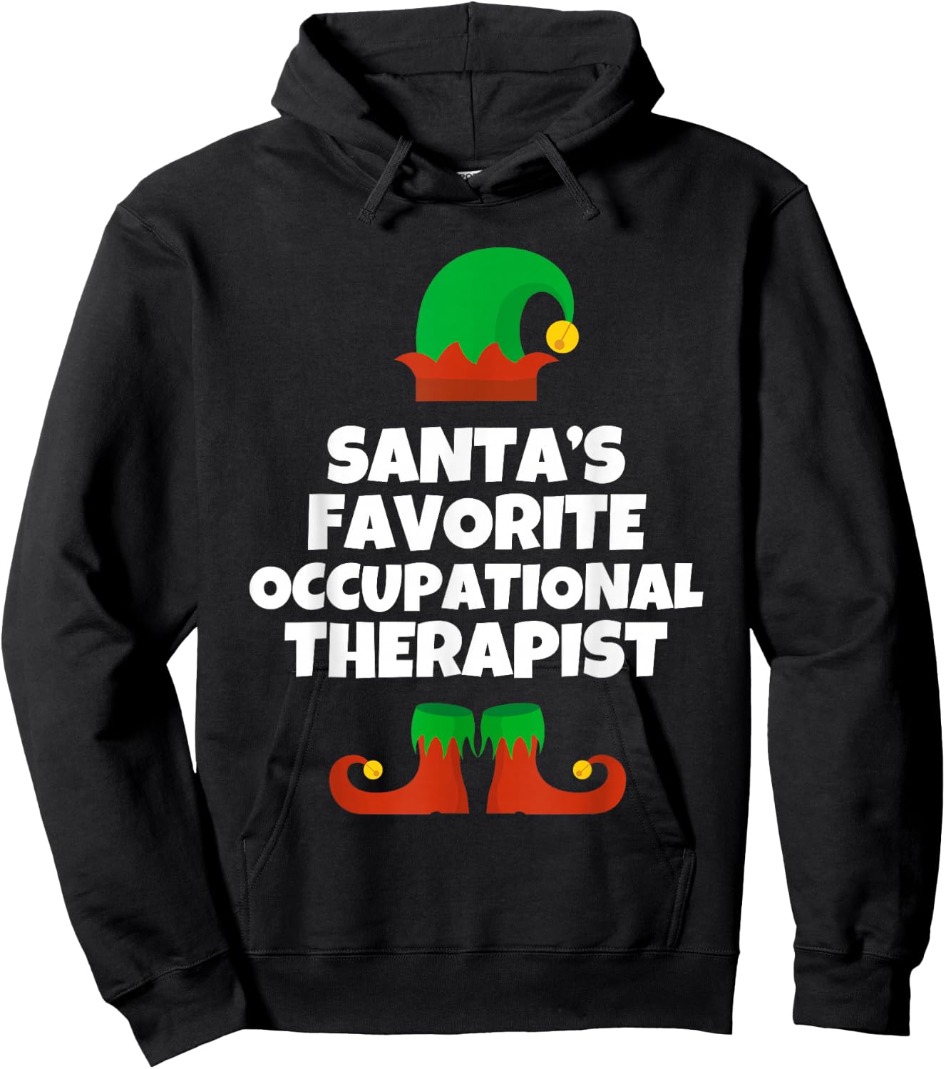 Santas Favorite Occupational Therapist Christmas Pj Therapy Hoodie - Hoodie | Black