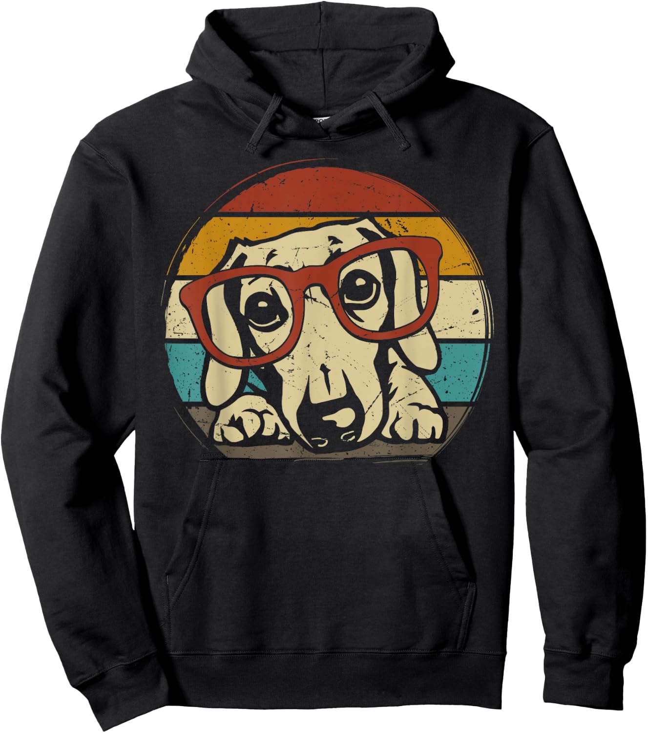 Dachshund Vintage puppy sunglasses Retro Gifts Dog Lover Hoodie - Hoodie | Black