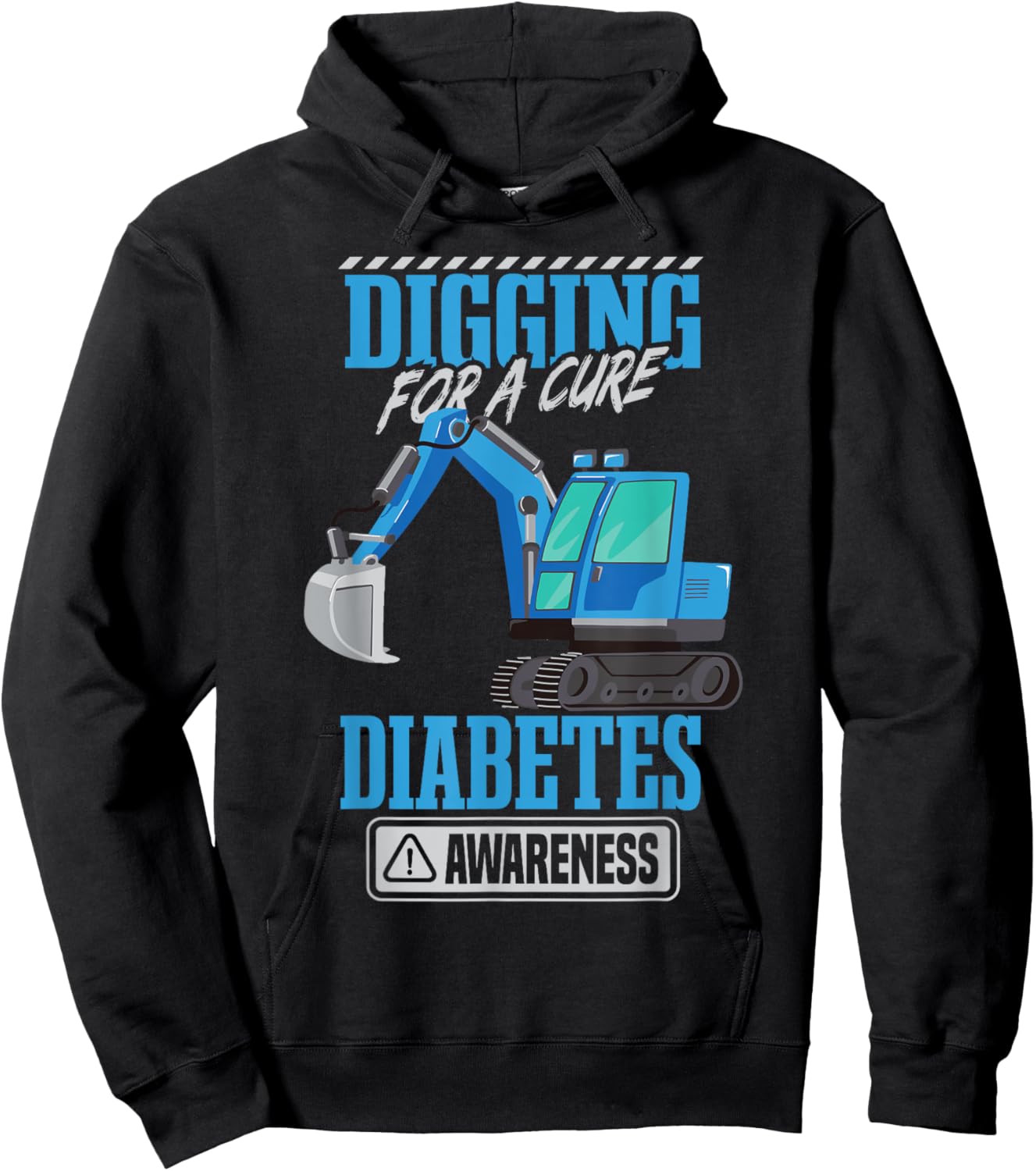 Boy Diabetes Excavator Type 1 Diabetes Hoodie - Hoodie | Black