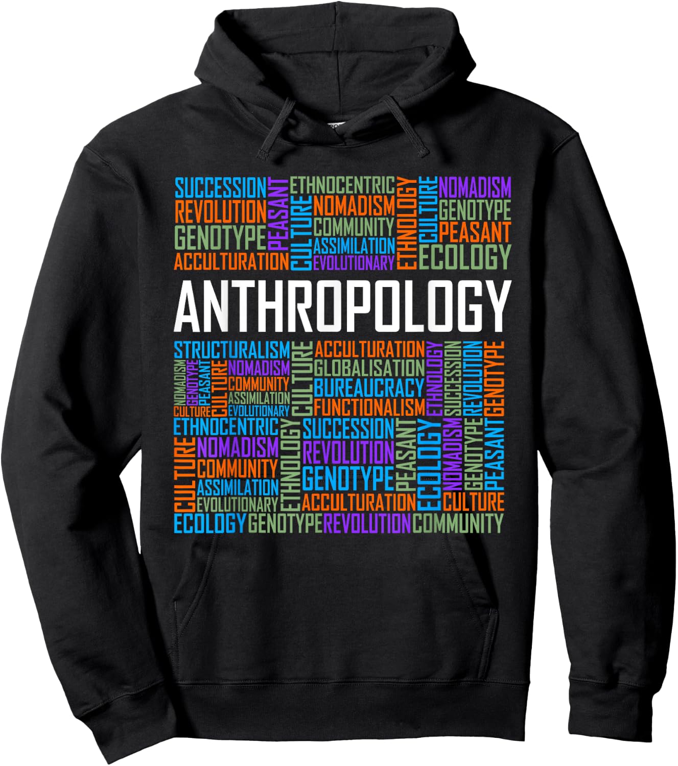 Anthropology Words Gift Anthropologist Teacher Gifts Hoodie - Hoodie | Black