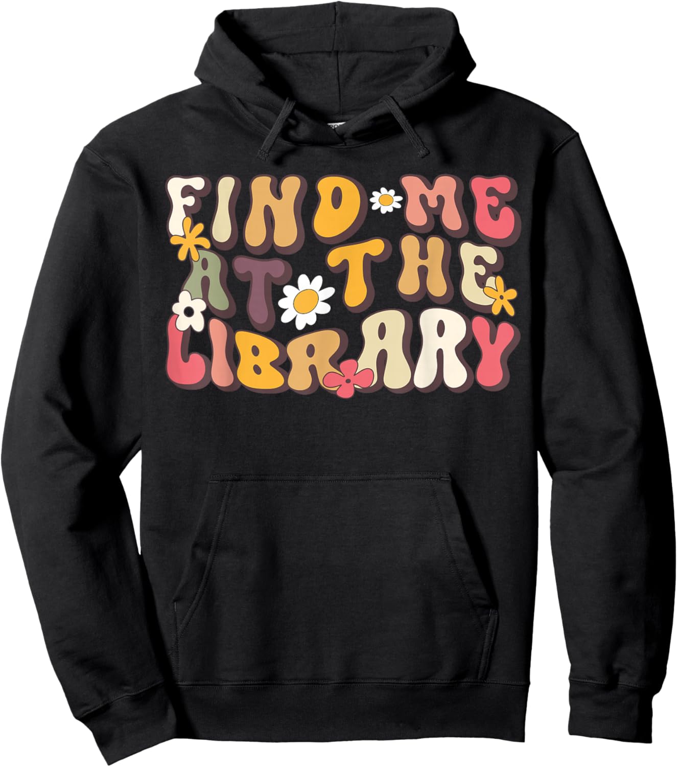 Groovy Library Librarian 70s Book Lover Hoodie - Hoodie | Black