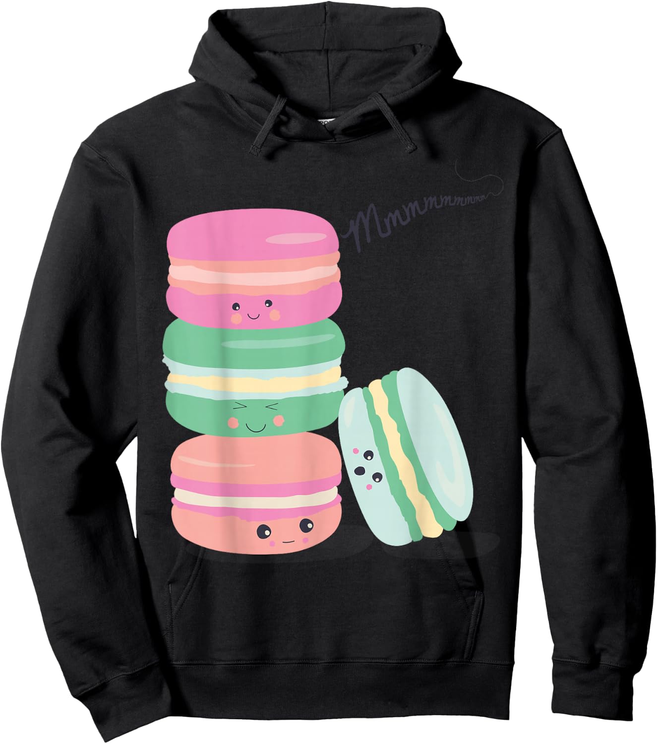 Paris France Souvenir Retro Macarons Kawaii Vintage Picture Hoodie - Hoodie | Black
