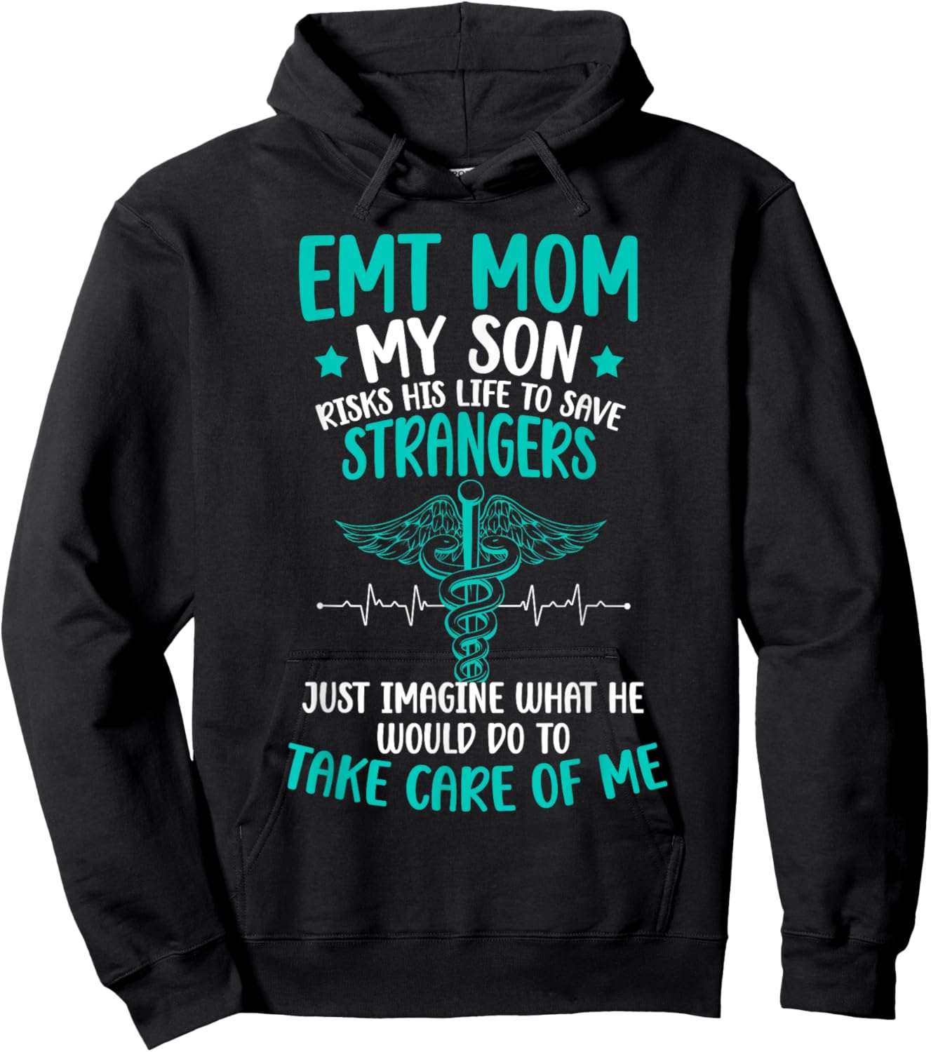 EMT Mom Of An EMT Proud Emergency Medical Technician Mama Hoodie - Hoodie | Black