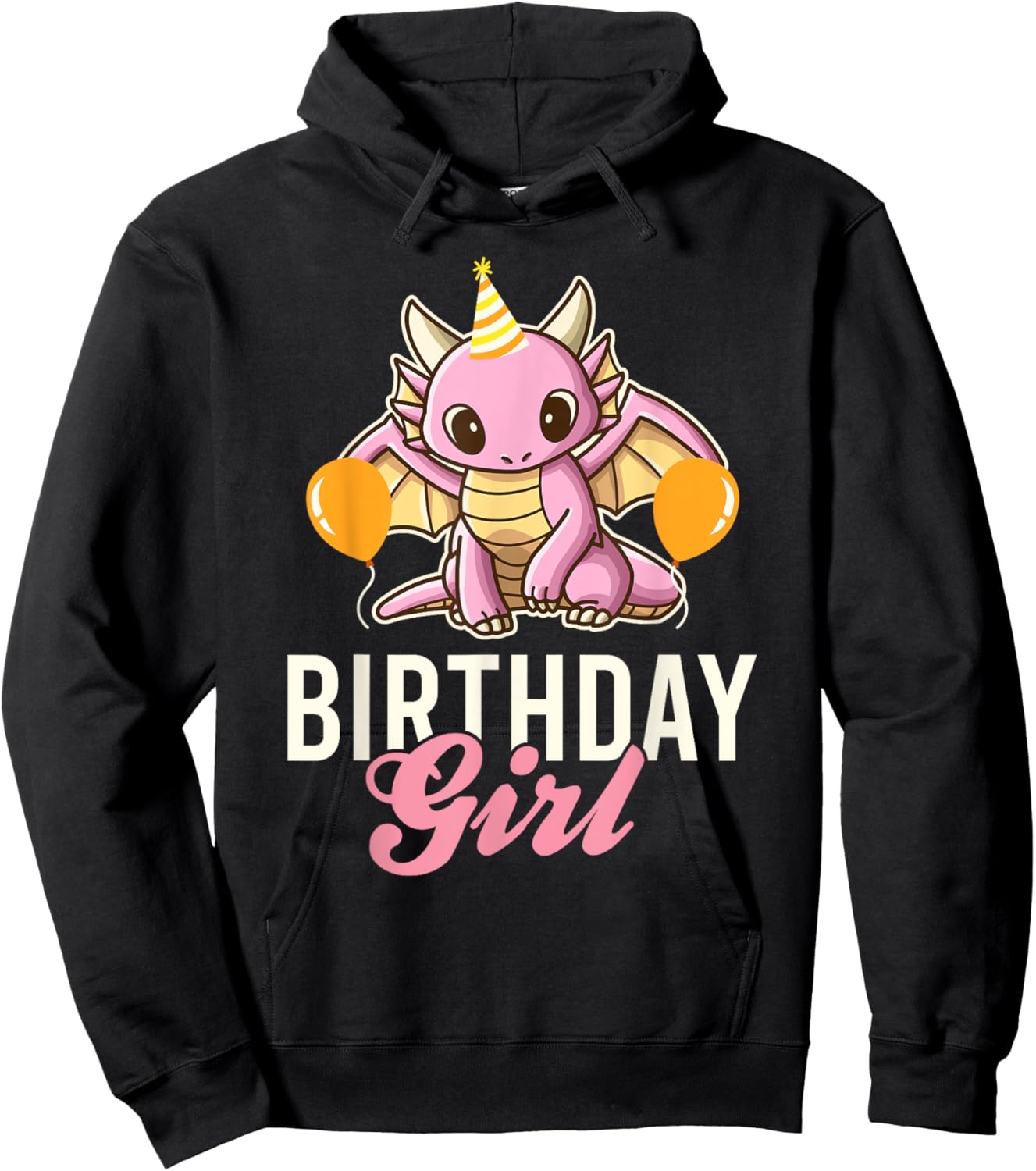 Cute Dragon Birthday Girl Hoodie - Hoodie | Black