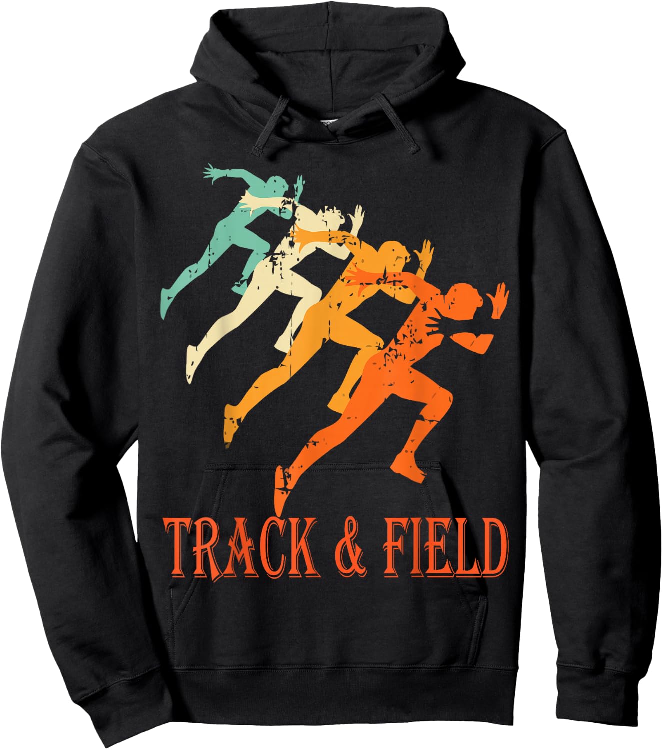 Retro Running Vintage Track and Field Hoodie - Hoodie | Black