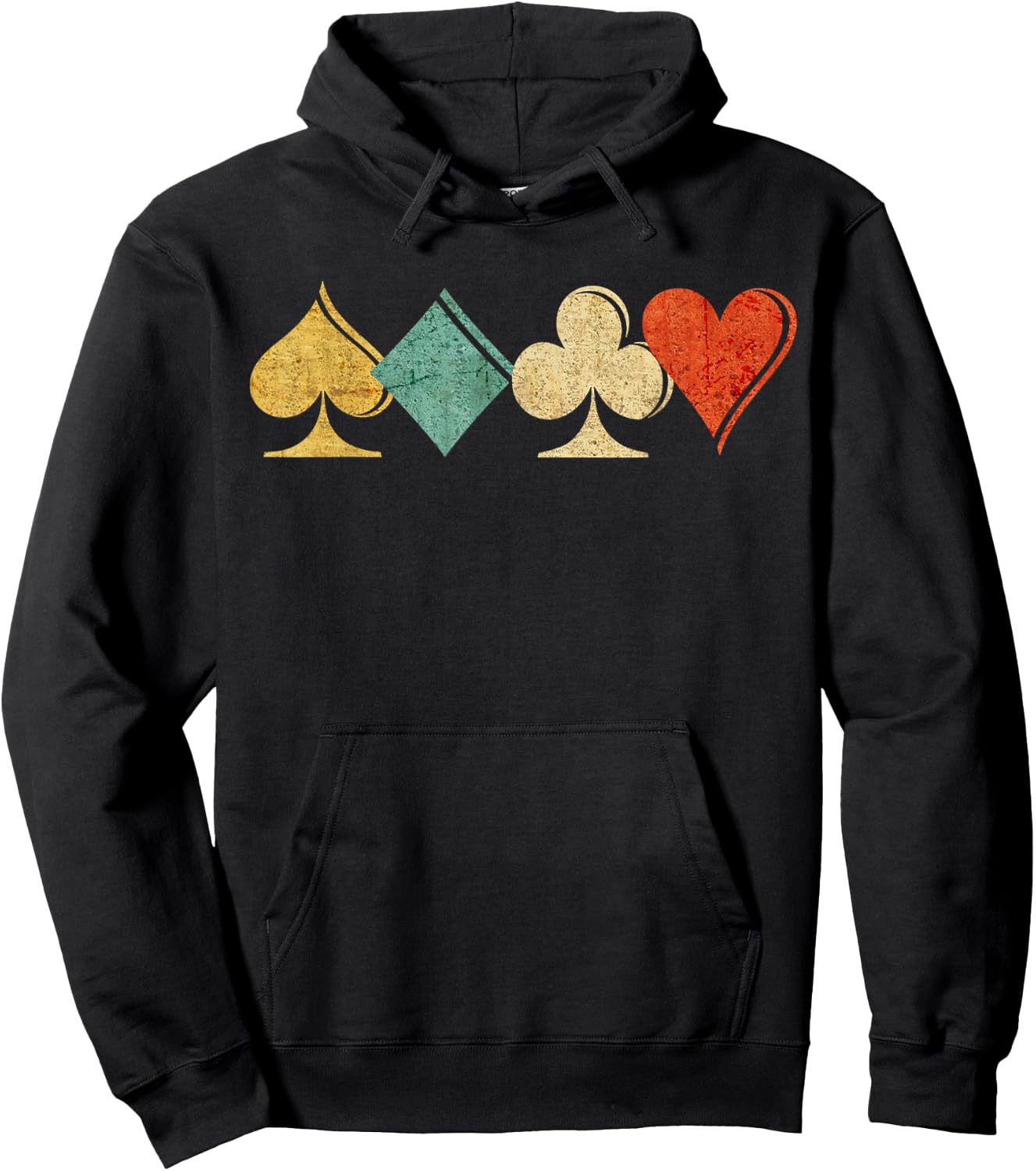 Playing Cards Spade, Heart, Diamond, Club,Casino Gift Hoodie - Hoodie | Black