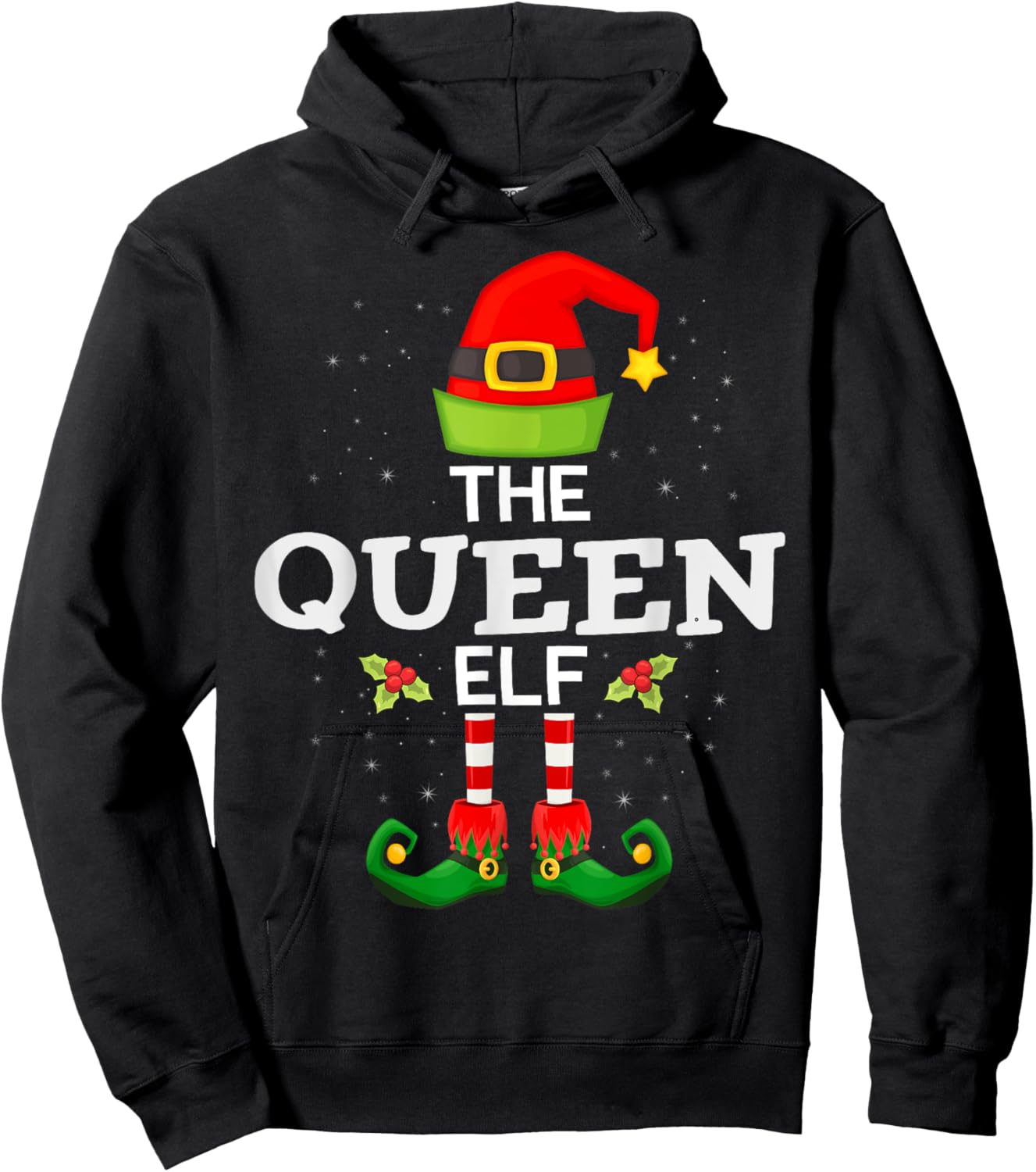 The Queen Elf Christmas Family Matching Pajama Hoodie - Hoodie | Black