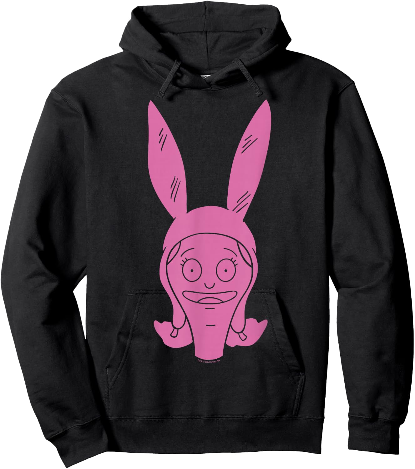 Bob's Burgers Louise Monochromatic Big Face Hoodie - Hoodie | Black