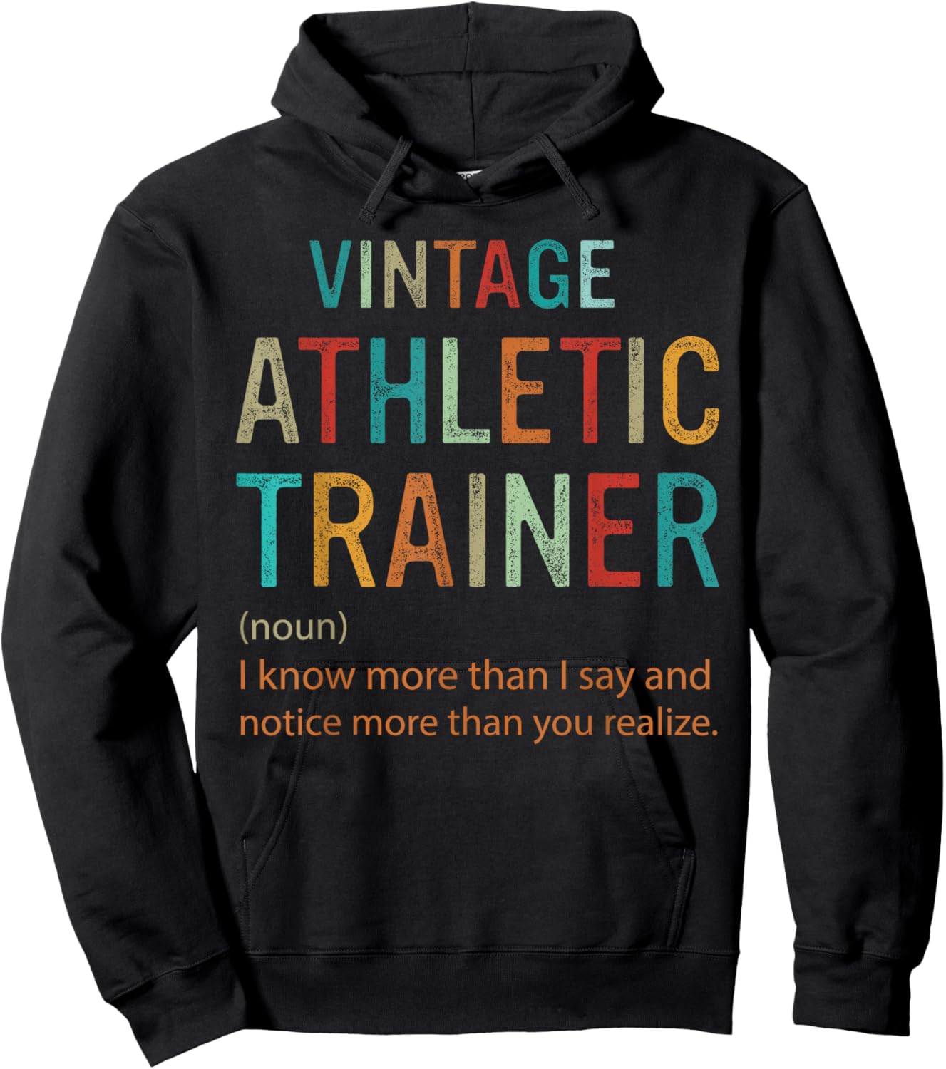 Funny Vintage Athletic Trainer Definition Retro Hoodie - Hoodie | Black