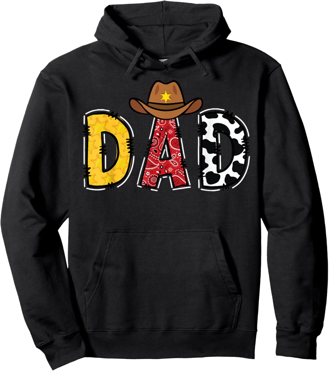 Cowboy Dad Western Rodeo Theme Kids Birthday Party Hoodie - Hoodie | Black