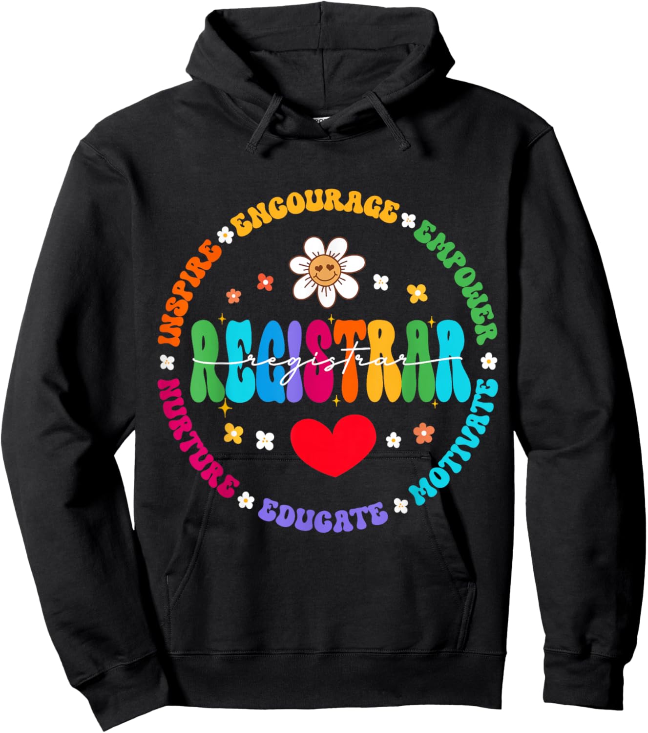 Groovy School Registrar Back to School Appreciation Squad Hoodie - Hoodie | Black