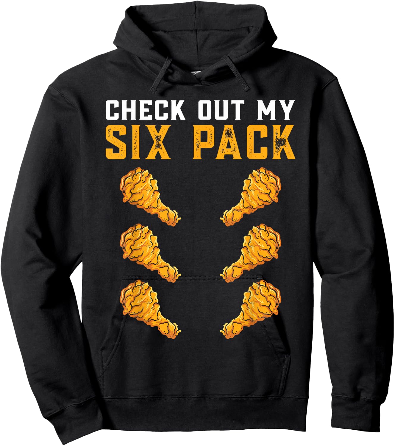 Funny Gym Check Out My Six Pack Chicken Wings Hoodie - Hoodie | Black