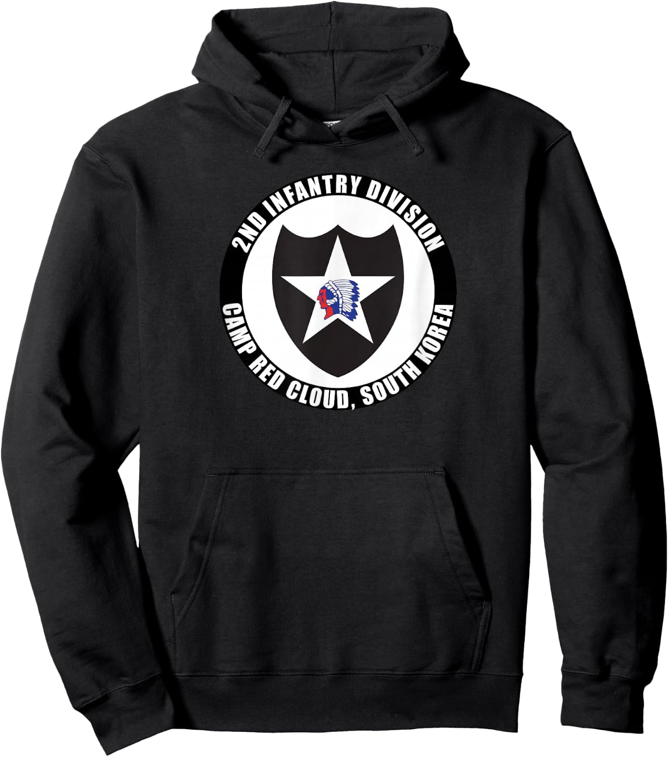 2nd Infantry Division Camp Red Cloud Korea Emblem Veteran Hoodie - Hoodie | Black