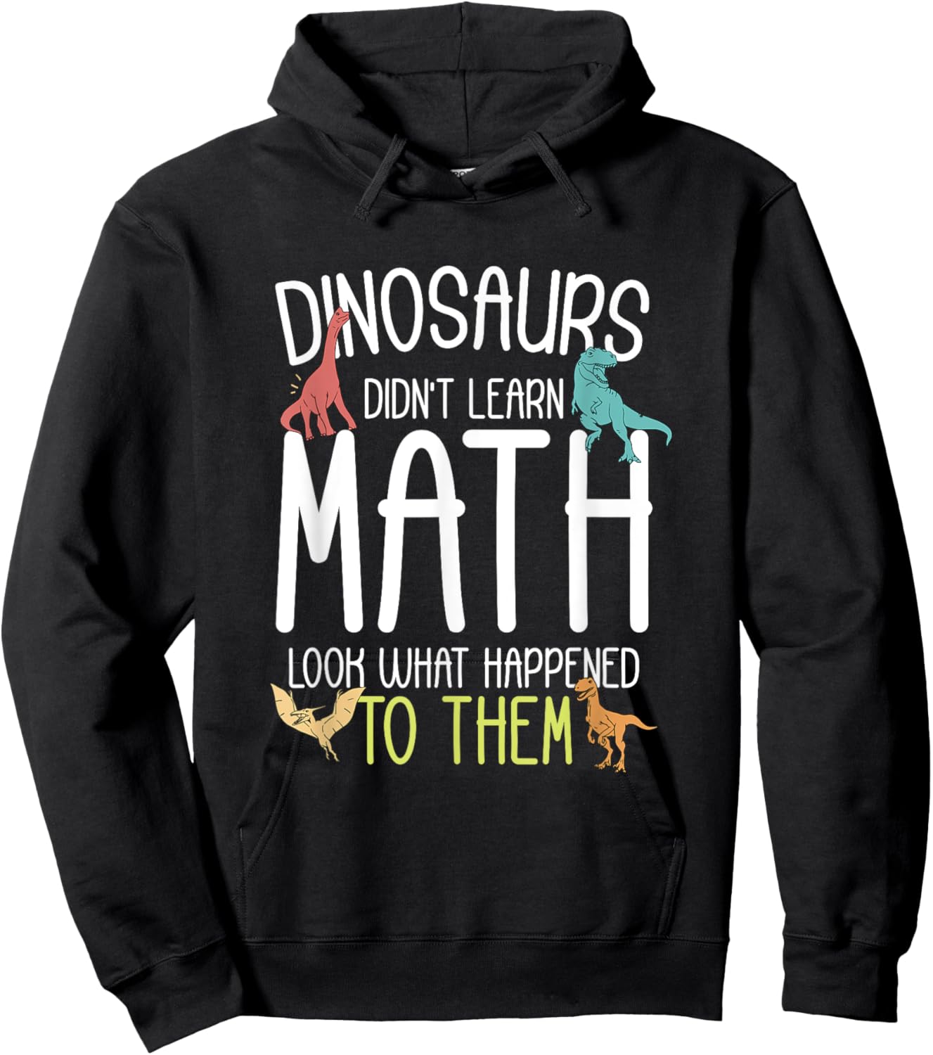Math Teacher Dinosaurs Didn't Learn Math Funny Mathematics Hoodie - Hoodie | Black