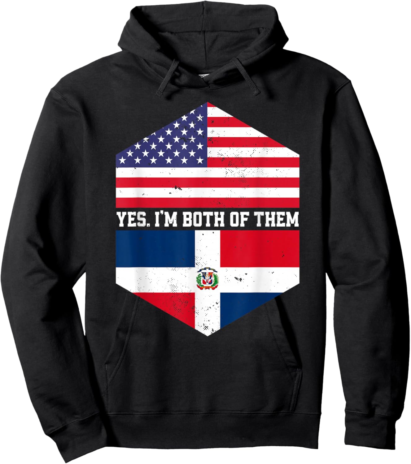 Half American Half Dominican USA Flag Dominican Republic Hoodie - Hoodie | Black