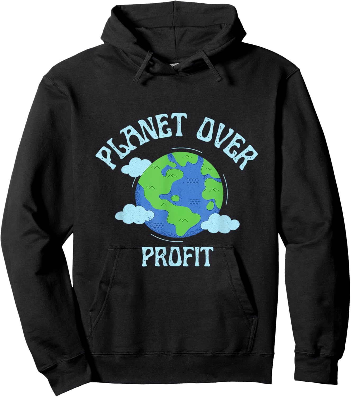 Planet Over Profit Climate Change Earth Day Global Warming Hoodie - Hoodie | Black