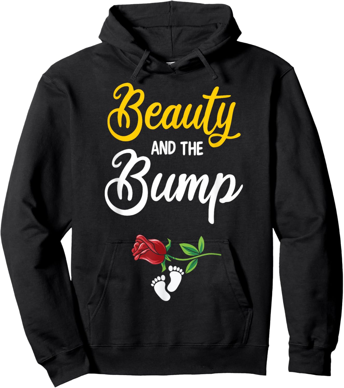 Beauty And The Bump Cute Pregnancy Announcement Hoodie - Hoodie | Black