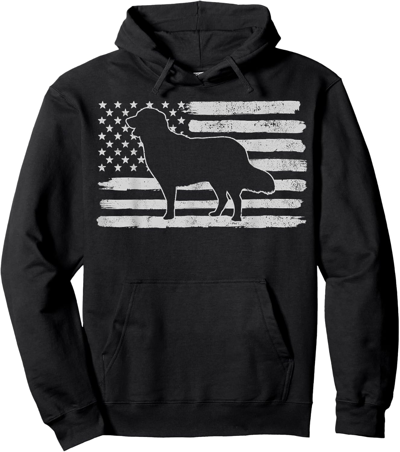 Golden Retrievers Dog USA Flag 4th of July Kids Men Hoodie - Hoodie | Black