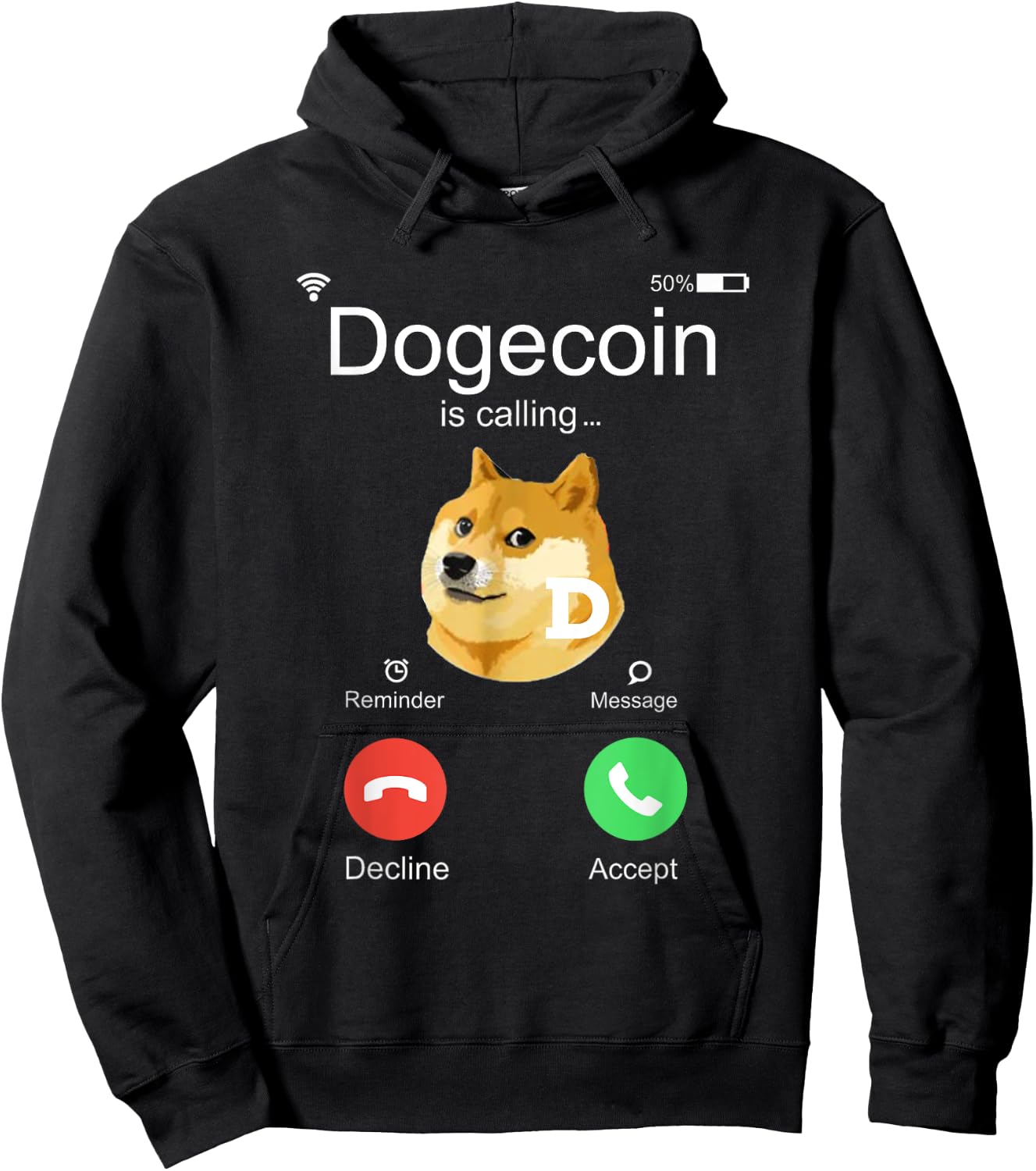 Dogecoin is Calling Funny Crypto Doge Coin Dog Meme Gift Women Girls Kids Hoodie - Hoodie | Black